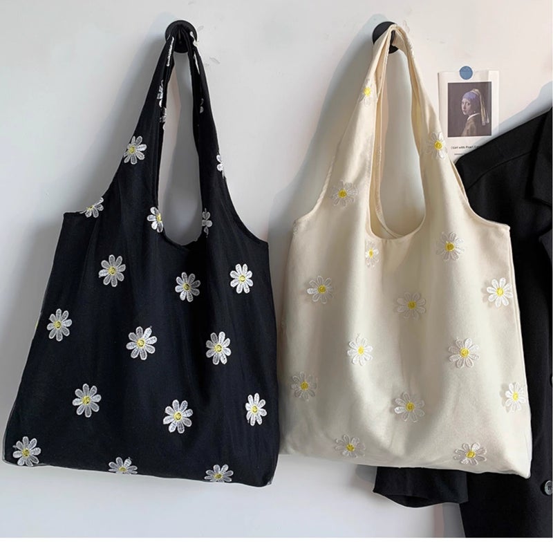 Canvas Tote Bag with Embroidery - Image 4