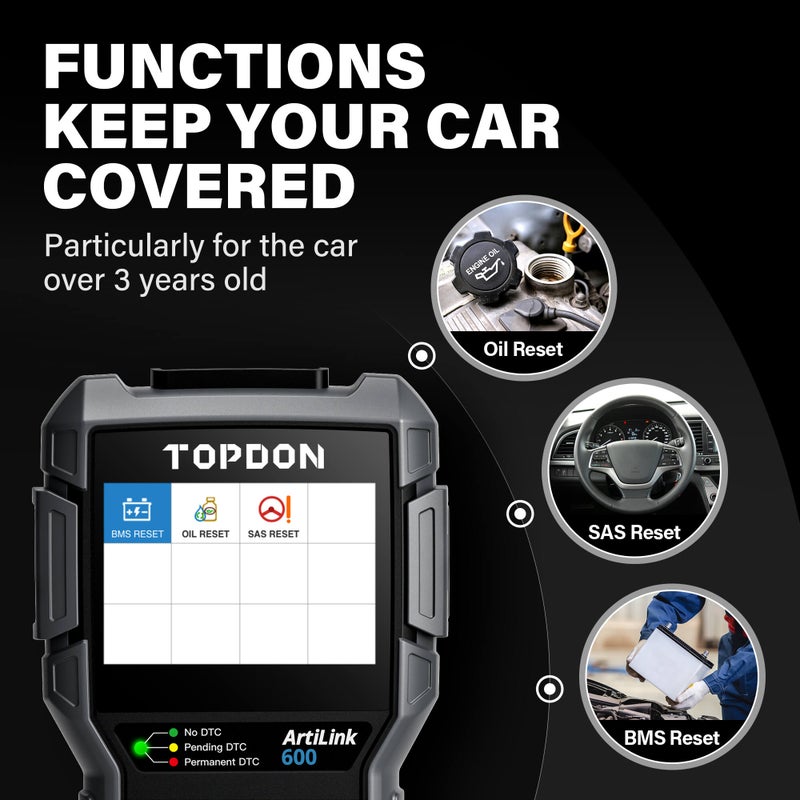 Topdon ArtiLink600 OBD2 Code Reader For Cars Electrical Lighting - Image 3