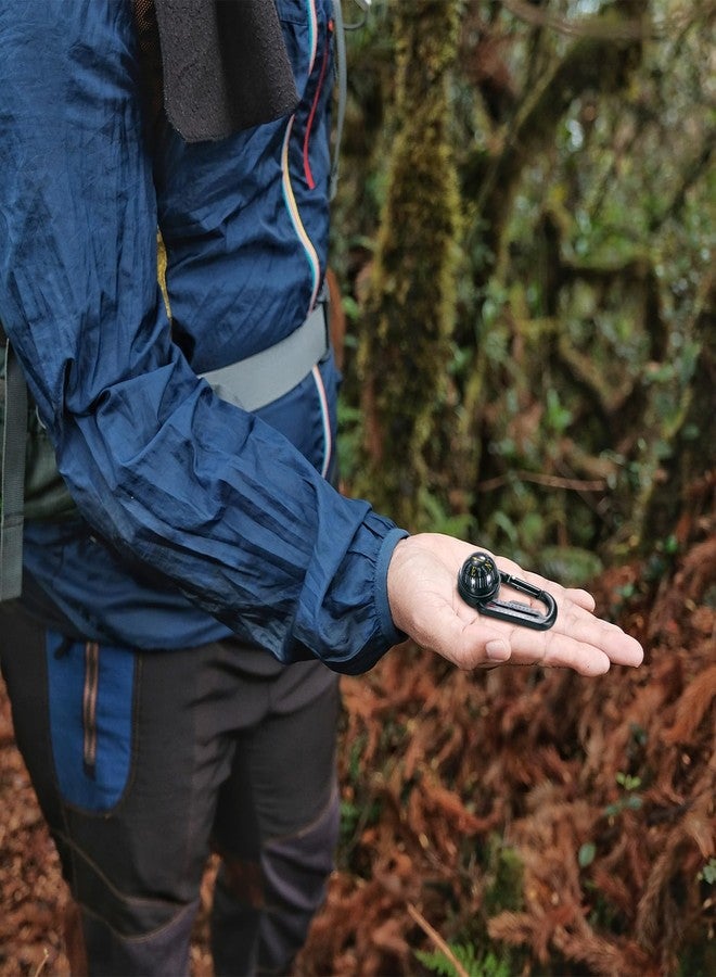 TIXIPEM Keychain Compass [2PCS] - Small Pocket Magnetic Ball Compass and Thermometer Buckle for Hiking & Camping - [Black, Yellow] Backpacking Accessory - Image 2