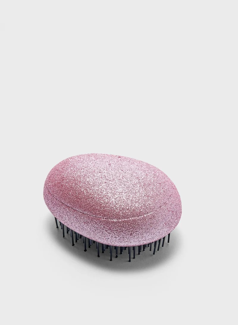 Pink Cactus Glitter Egg Shape Detangle Brush