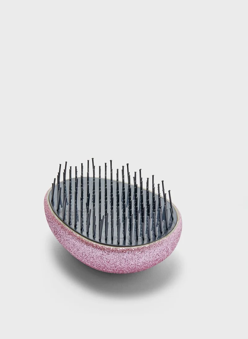 Pink Cactus Glitter Egg Shape Detangle Brush