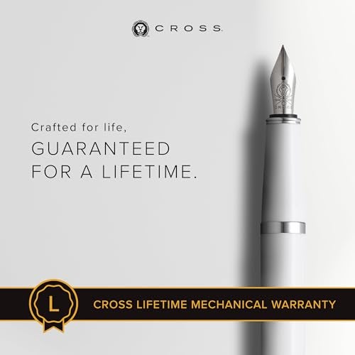 Cross Bailey Light Refillable Fountain Presented in a Everyday Gift Box - Medium Point, Black Ink, Polished White - Image 3