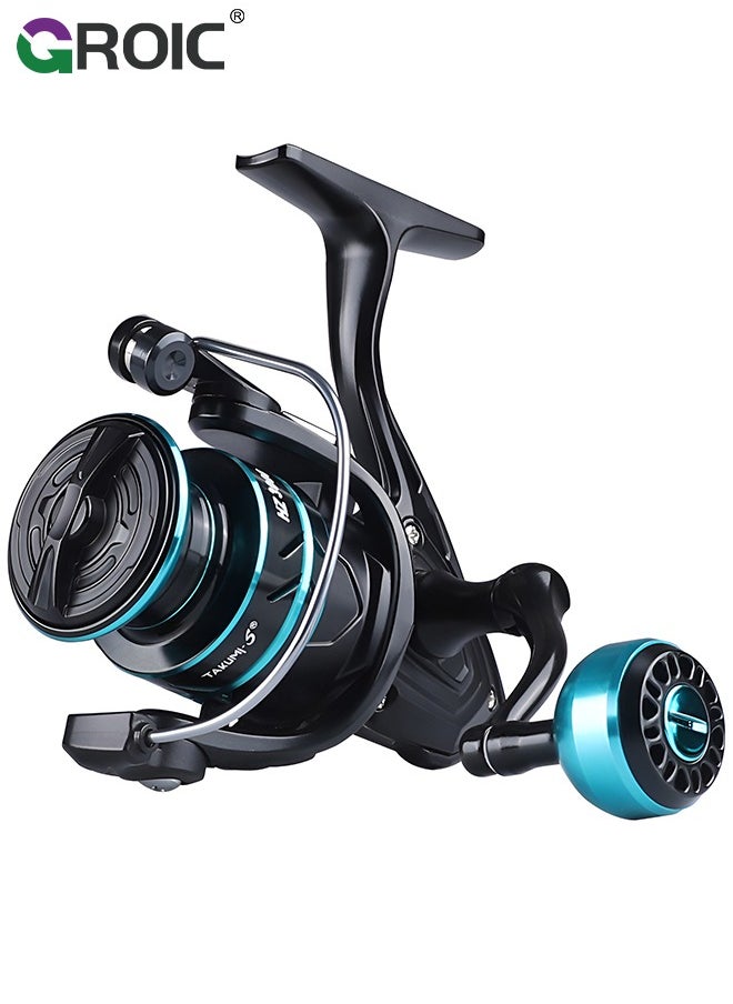 GROIC - Fishing Reel, Ultra Smooth Powerful Fish Spinning Wheel, Aluminium Alloy Fishing Reels with 22LBs Drag Max, Balanced and Lightweight, Perfect for Freshwater or Saltwater Fishing, HZ-3000 - Image 1