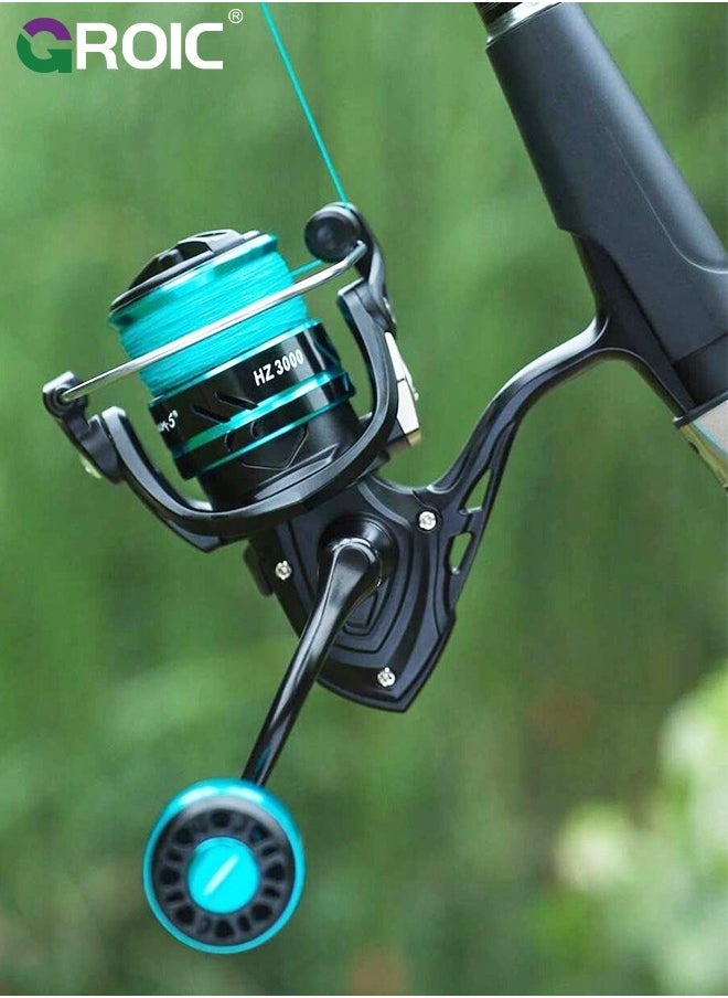 GROIC - Fishing Reel, Ultra Smooth Powerful Fish Spinning Wheel, Aluminium Alloy Fishing Reels with 22LBs Drag Max, Balanced and Lightweight, Perfect for Freshwater or Saltwater Fishing, HZ-3000 - Image 1