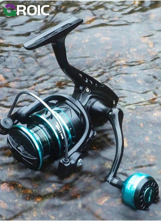 GROIC - Fishing Reel, Ultra Smooth Powerful Fish Spinning Wheel, Aluminium Alloy Fishing Reels with 22LBs Drag Max, Balanced and Lightweight, Perfect for Freshwater or Saltwater Fishing, HZ-3000 - Image 1