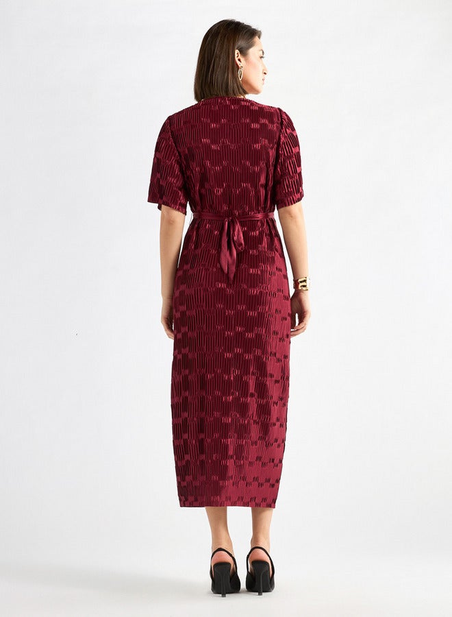 Splash FAV Textured Velvet Midi Dress - Image 3