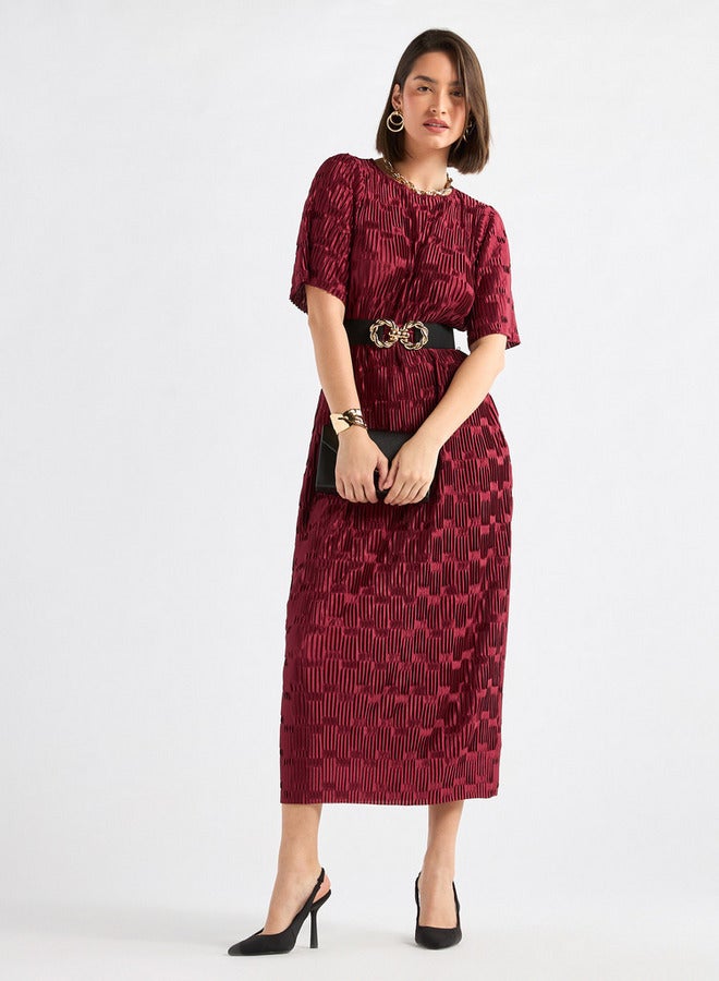 Splash FAV Textured Velvet Midi Dress - Image 2
