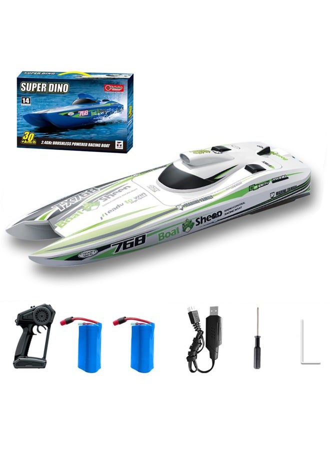 GoolRC Remote Control Boat 2.4GHz High Speed 30km/h Brushless Turbojet Speedboat Remote Control Ship Cooling Waterproof Low Battery/Over Distance Reminder 2 Battery - Image 1