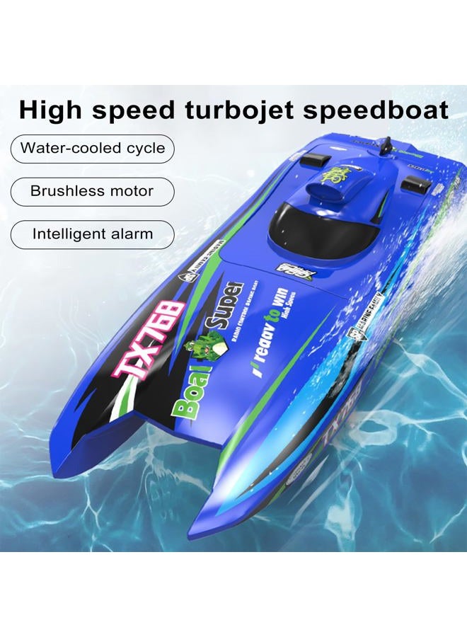 GoolRC Remote Control Boat 2.4GHz High Speed 30km/h Brushless Turbojet Speedboat Remote Control Ship Cooling Waterproof Low Battery/Over Distance Reminder 2 Battery - Image 3