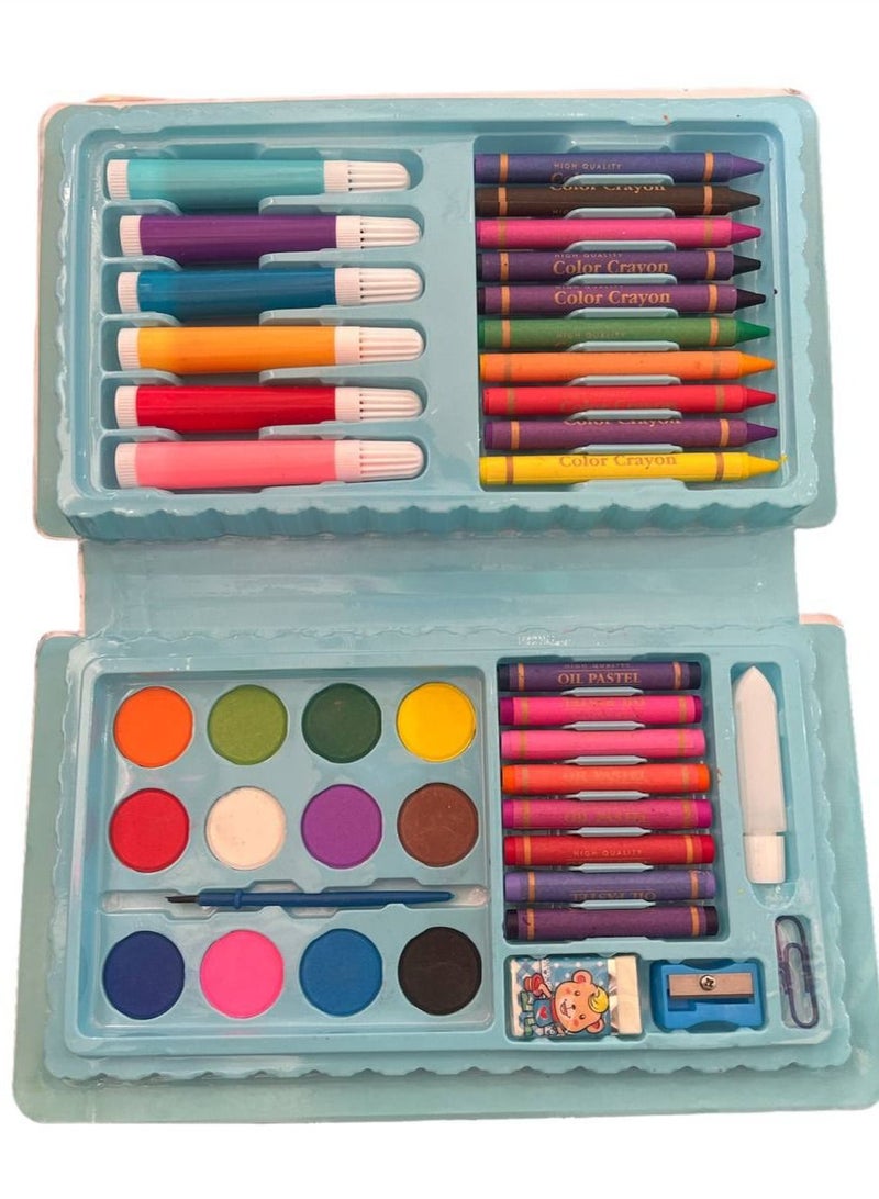 مجموعة فنية مكونة من 42 قطعة من داريس - مستلزمات فنية للرسم والتلوين والمزيد في علبة بلاستيكية - تقدم هدية رائعة للأطفال والكبار - Image 2