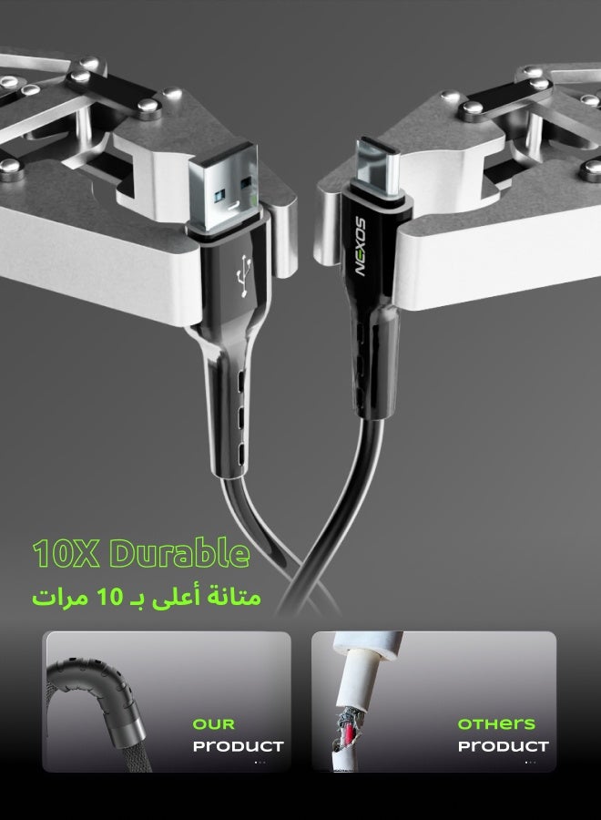 NEXOS USB to Type-C Cable 1M (3ft) | Fast Charging 45W QC 3.0 - Image 4