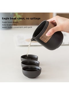 ZORIK Chinese Kung Fu Teapot Set, Ceramic Portable Travel Tea Set with 1 Teapot and 4 Cups Used for Tea Coffee, Suitable for Home, Outdoor, Office, As A Gift for Women  - Image 3