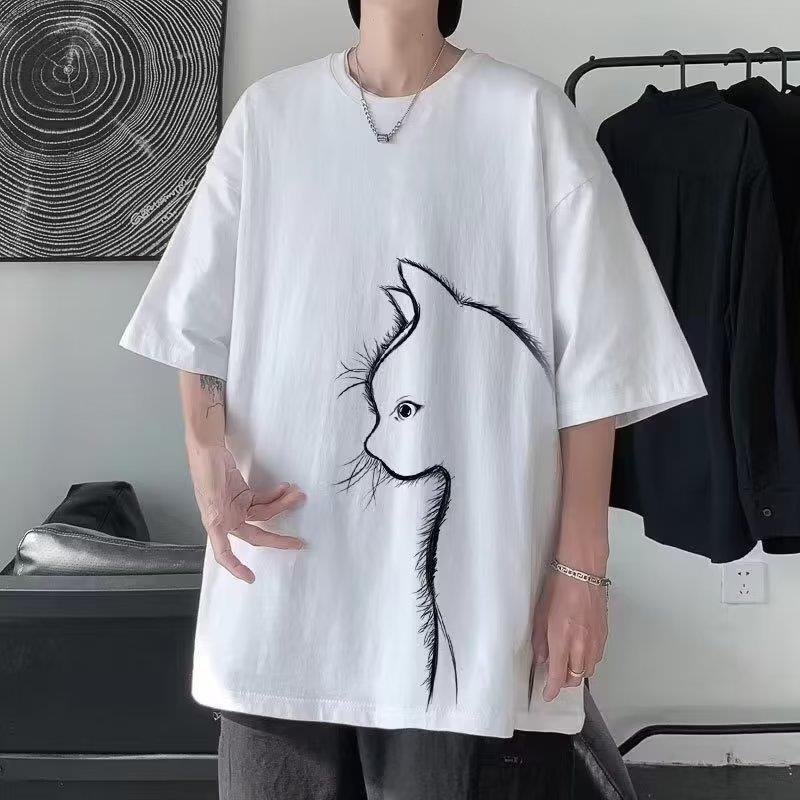New Short-sleeved T-shirt Men's Summer Korean-style Trendy Simple Half-sleeved Top Hong Kong-style Loose Casual Trendy Brand T-shirt - Image 4