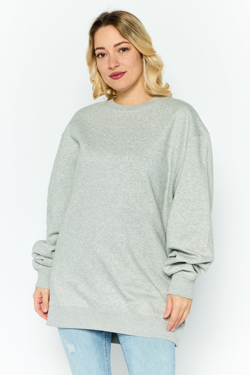 ESPRIT Women Crew Neck Solid Sweatshirt, Grey - Image 1