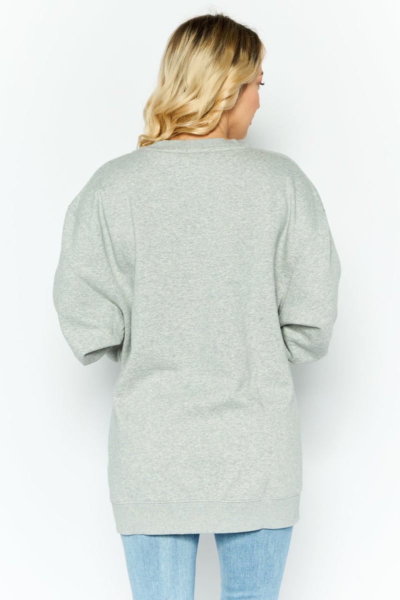ESPRIT Women Crew Neck Solid Sweatshirt, Grey - Image 4