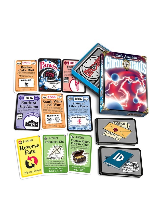 Looney Labs - Looney Labs Early American Chrononauts Card Game - Travel Through Time and Change History - Image 1