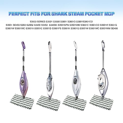 GFRED 3 Pack Steam Mop Replacement Pads for Shark Steam Mops S3500 Series S3501 S3601 S3550 S3901 SE450 S3801CO S3601D S2901 S2902 Shark Steam Pocket Mop, Reusable Heavy Scrub Steam Mop Pads to Floor Clean - Image 2