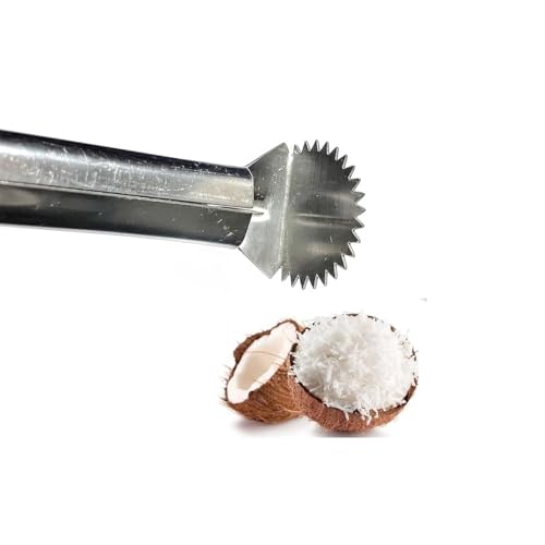 Ervio Coconut Opener & Peeler Kitchen Tool Set | Stainless Steel Shell Breaker, Cutter, Slicer & Coconut Grater Combo for Tender & Mature Coconuts | Kitchen Accessory Combo - Image 5
