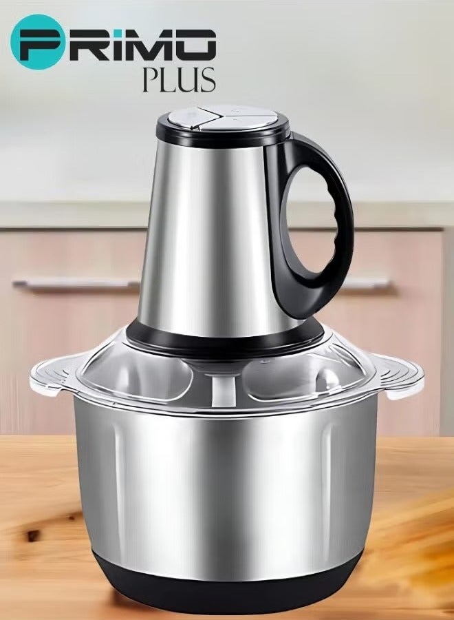 PRIMO PLUS Electric Meat Chopper Grinder 5 Litre with two variable speed Stainless Steel Bowl Food Processor for Meat Vegetables Onion Ginger Garlic Mincer Blender for Home / Restaurants / Kitchen - Image 3
