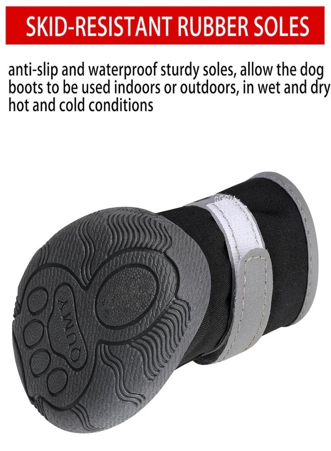 QUMY Dog Shoes for Small Dogs, Puppy Dog Boots & Paw Protectors for Winter Snowy Day, Summer Hot Pavement, Waterproof in Rainy Weather, Outdoor Walking, Indoor Hardfloors Skid-Resistant Sole Black 2 - Image 4