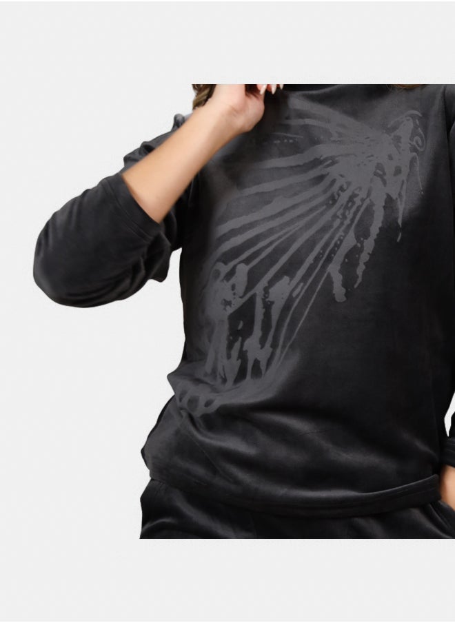 SHECHICK Shechick Butterfly Dreams Dark Grey Pajama Set  - Image 3