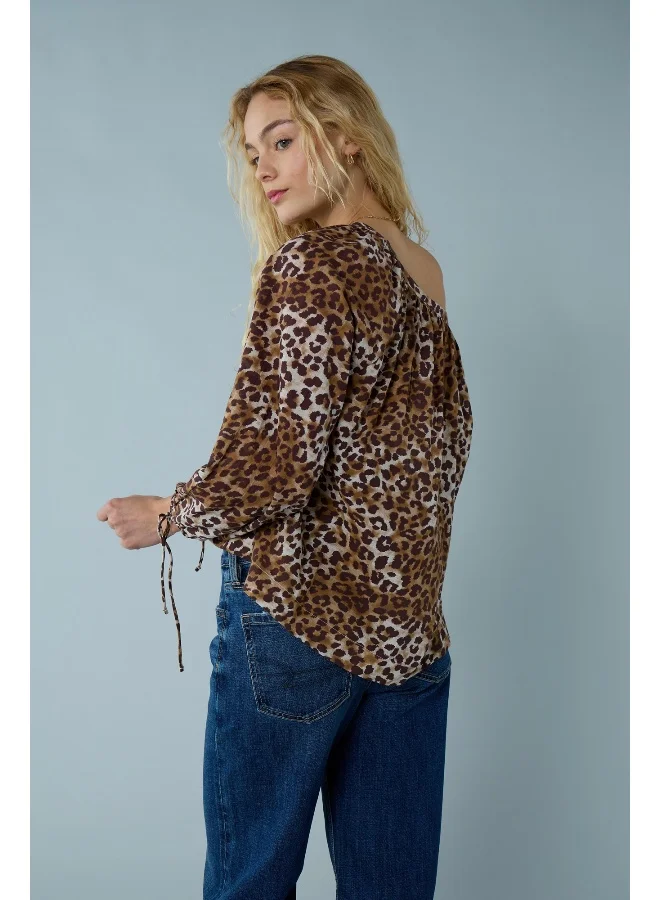امريكان ايجل AE Tie Sleeve Button-Up Top