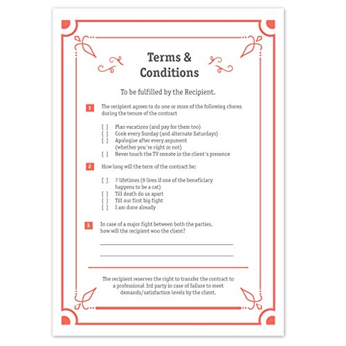 Oye Happy - Marriage Contract - Funny Agreement for Husband/Wife to Gift on Birthday/Anniversary - Image 3