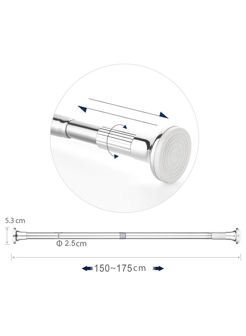 Dmore الفولاذ المقاوم للصدأ دش الستار السكك الحديدية 150-175cm قضيب تلسكوبي قابل للتمديد يمكن تعديلها عن طريق التواء دون الحفر ويمكن عقدها بشكل آمن كما السكك الحديدية دش - Image 4