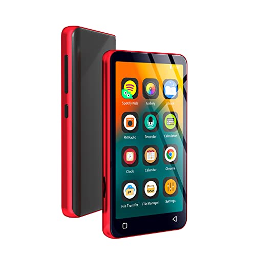 innioasis MP3 Player with Bluetooth and WiFi,MP3 Player with Spotify,Spotify Kids,Audible,Pandora,Amazon Music,4" Music Player MP4 Up to 1TB(80GB,Red_Black) - Image 1