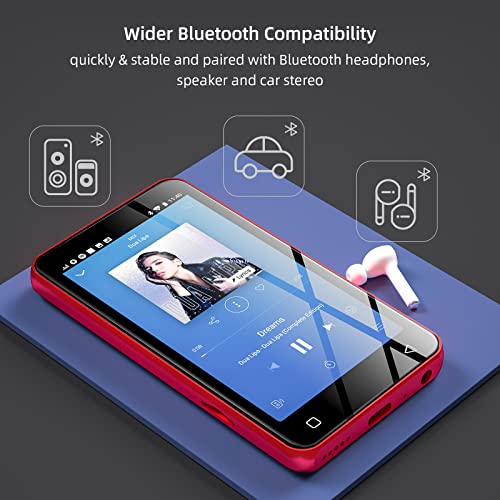 innioasis MP3 Player with Bluetooth and WiFi,MP3 Player with Spotify,Spotify Kids,Audible,Pandora,Amazon Music,4" Music Player MP4 Up to 1TB(80GB,Red_Black) - Image 5