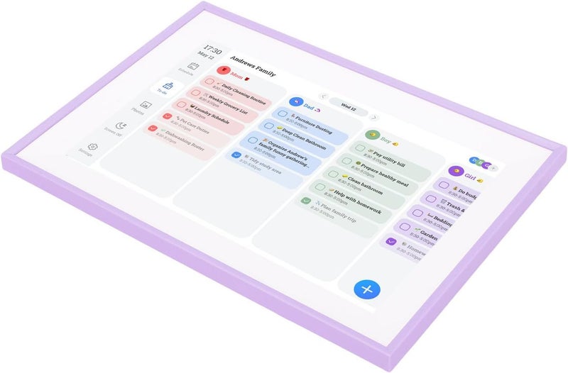 تقويم رقمي ذكي YWBL-WH بحجم 10.1 بوصة، شاشة تعمل باللمس LCD، مخطط عائلي مع تزامن عبر الواي فاي للاستخدام المنزلي والمكتبي - Image 4