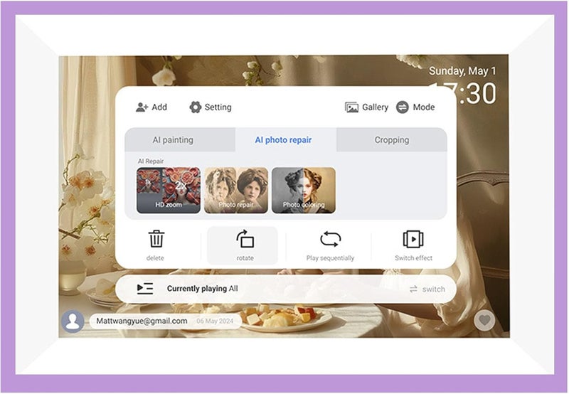 تقويم رقمي ذكي YWBL-WH بحجم 10.1 بوصة، شاشة تعمل باللمس LCD، مخطط عائلي مع تزامن عبر الواي فاي للاستخدام المنزلي والمكتبي - Image 5