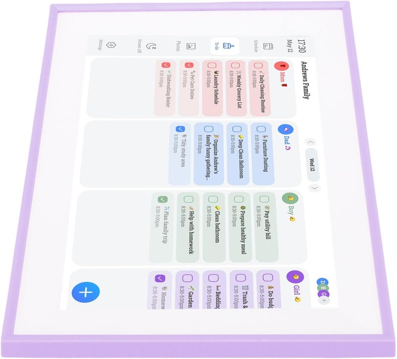 تقويم رقمي ذكي YWBL-WH بحجم 10.1 بوصة، شاشة تعمل باللمس LCD، مخطط عائلي مع تزامن عبر الواي فاي للاستخدام المنزلي والمكتبي - Image 3