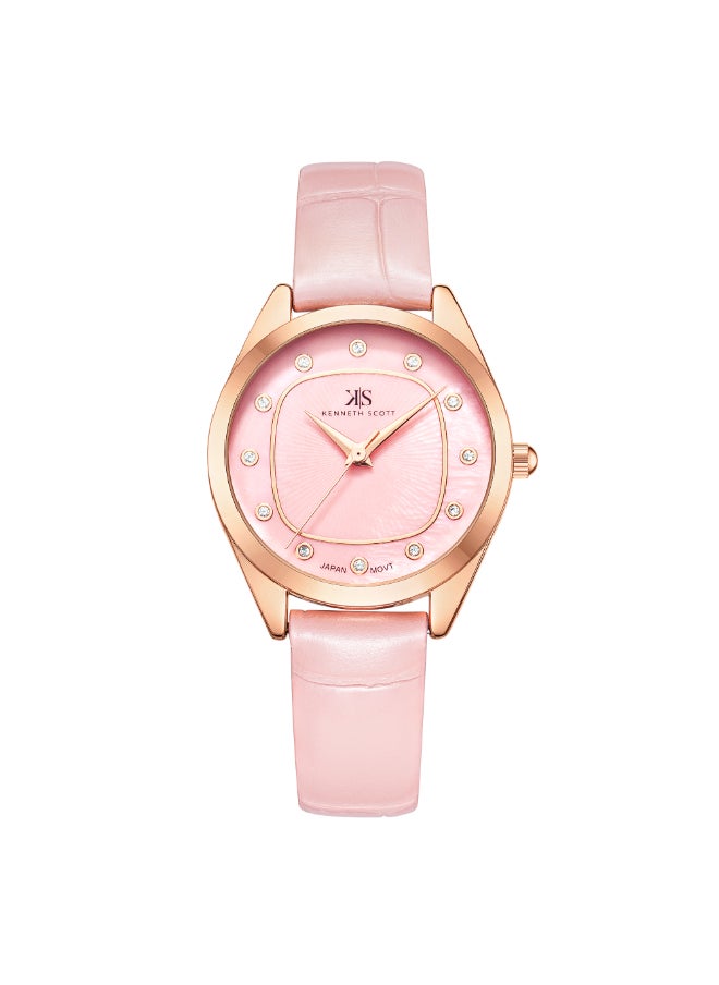 KENNETH SCOTT Women's Watch, Analog Display and Polyurethane Strap - K24508-RLPP, Pink  - Image 1