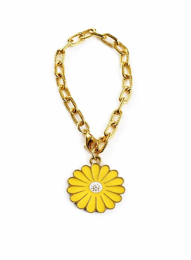 morel Yellow Sunflower Charm & Chain for Stanly Bottle|Decorative MINI Sunflower Design Charm Accessory for Stanley Tumbler Handles. - Image 1