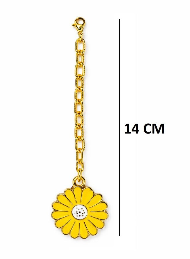 morel Yellow Sunflower Charm & Chain for Stanly Bottle|Decorative MINI Sunflower Design Charm Accessory for Stanley Tumbler Handles. - Image 3