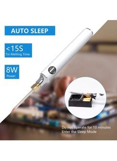 SYOSI Soldering Iron Kit, 8W Soldering Iron Welding Tools with Adjustable Temperature 300-450°C Soldering Kit with Solder Stand, Solder Wire  - Image 5