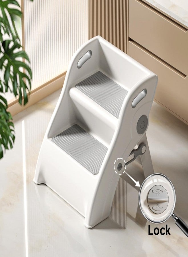 LASALE Portable Kids Step Stool for Kids Toilet Potty Training, Bathroom Sink, Child Kitchen Counter Stool Helper with Anti-Slip Steps, Lightweight Toddler Chair (Grey) - Image 4