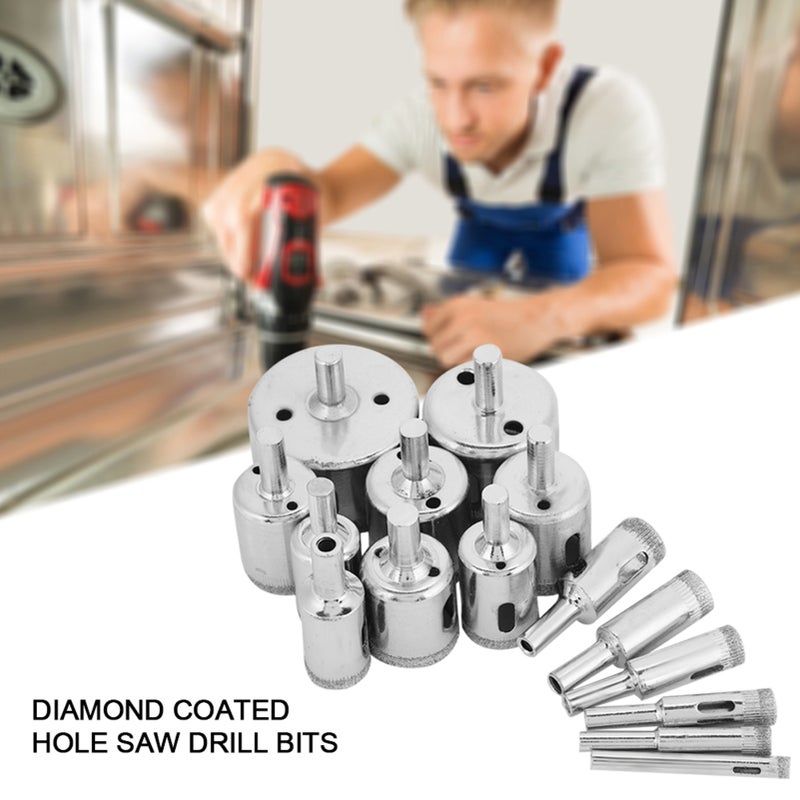15Pcs/Set Diamond Coated Core Drill Bit 6~50mm Hole Saw for Tile Ceramic Glass Porcelain Marble - Image 3