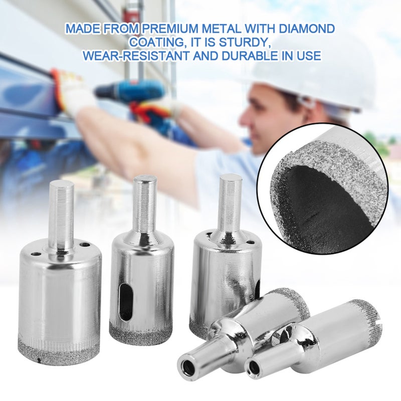 15Pcs/Set Diamond Coated Core Drill Bit 6~50mm Hole Saw for Tile Ceramic Glass Porcelain Marble - Image 5