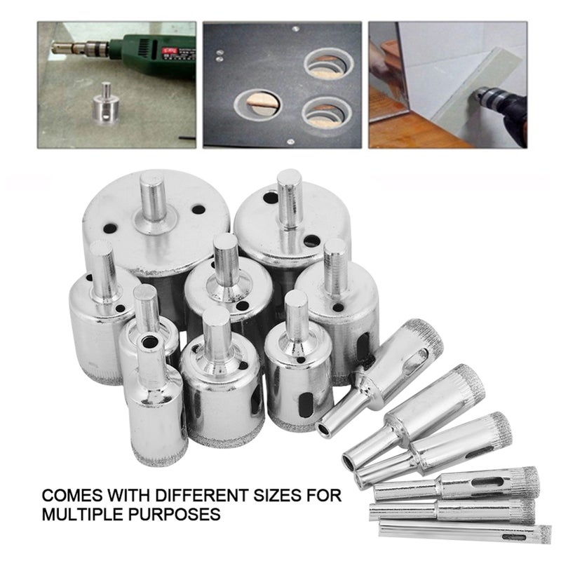 15Pcs/Set Diamond Coated Core Drill Bit 6~50mm Hole Saw for Tile Ceramic Glass Porcelain Marble - Image 4