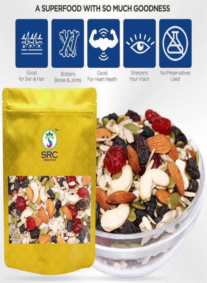 SRC CREATIONS Superfood Mix | Nuts-Seeds-Berries Mixture | Ready to eat | Breakfast Food today's daily need (500g) - Image 2