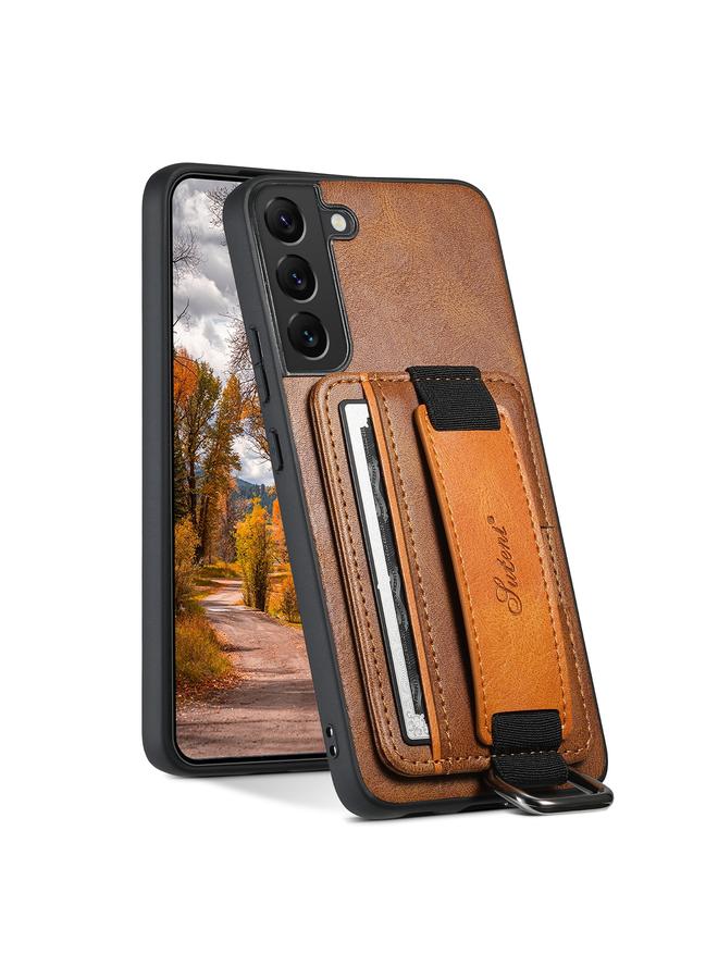 Case For Samsung Galaxy S22 5G H13 Card Wallet Wrist Strap Holder PU Phone Case