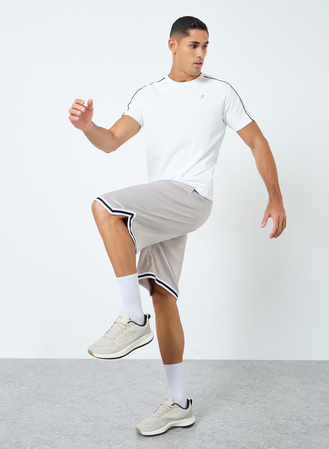 Styli Basketball Woven Shorts with Tape Hem Detail - Image 2