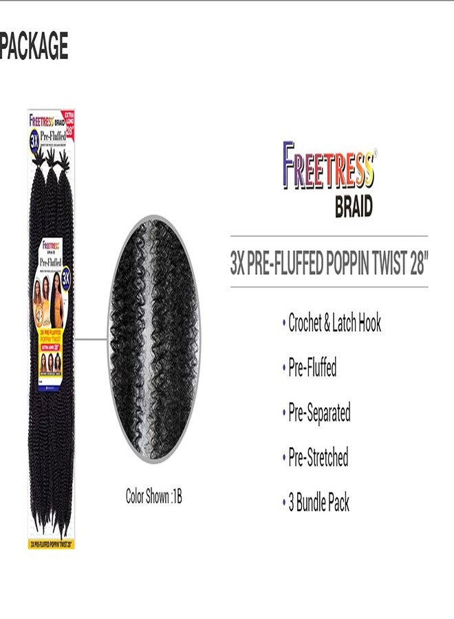 FreeTress Braids FreeTress Crochet Braids 3X Pre-Fluffed Poppin Twist 28" (1-pack, 4) - Image 5