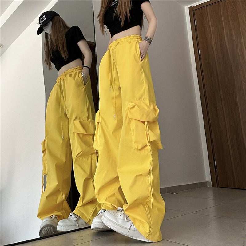 American retro overalls children's spring, summer, autumn and winter 2025 new loose wide-leg hiphop jazz dance assault pants - Image 2