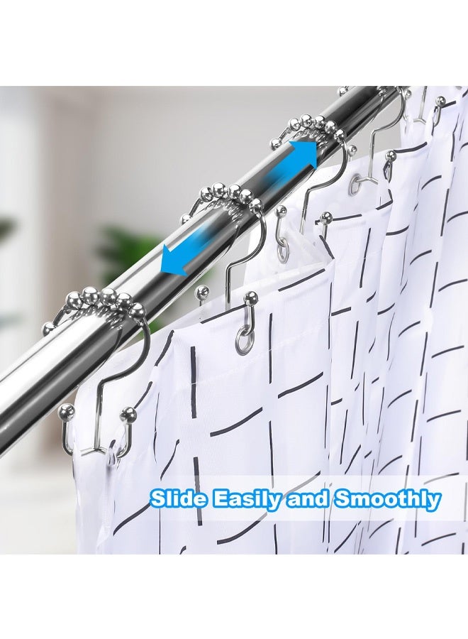 6 قطع من خطافات ستائر الحمام، خطافات ستائر الحمام ذات الوجهين مقاومة للصدأ، خطافات دش من الفولاذ المقاوم للصدأ لكل من الستارة والبطانة - Image 5