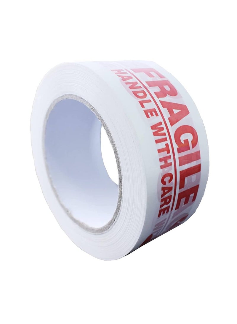 Terabyte Fragile Tape for Boxes and Cartons - 48mm x 50 yards heavy Duty Handle with Care Warning Tape, Packing, Packaging, Shipping and Moving Tape [1 Roll] - Image 1