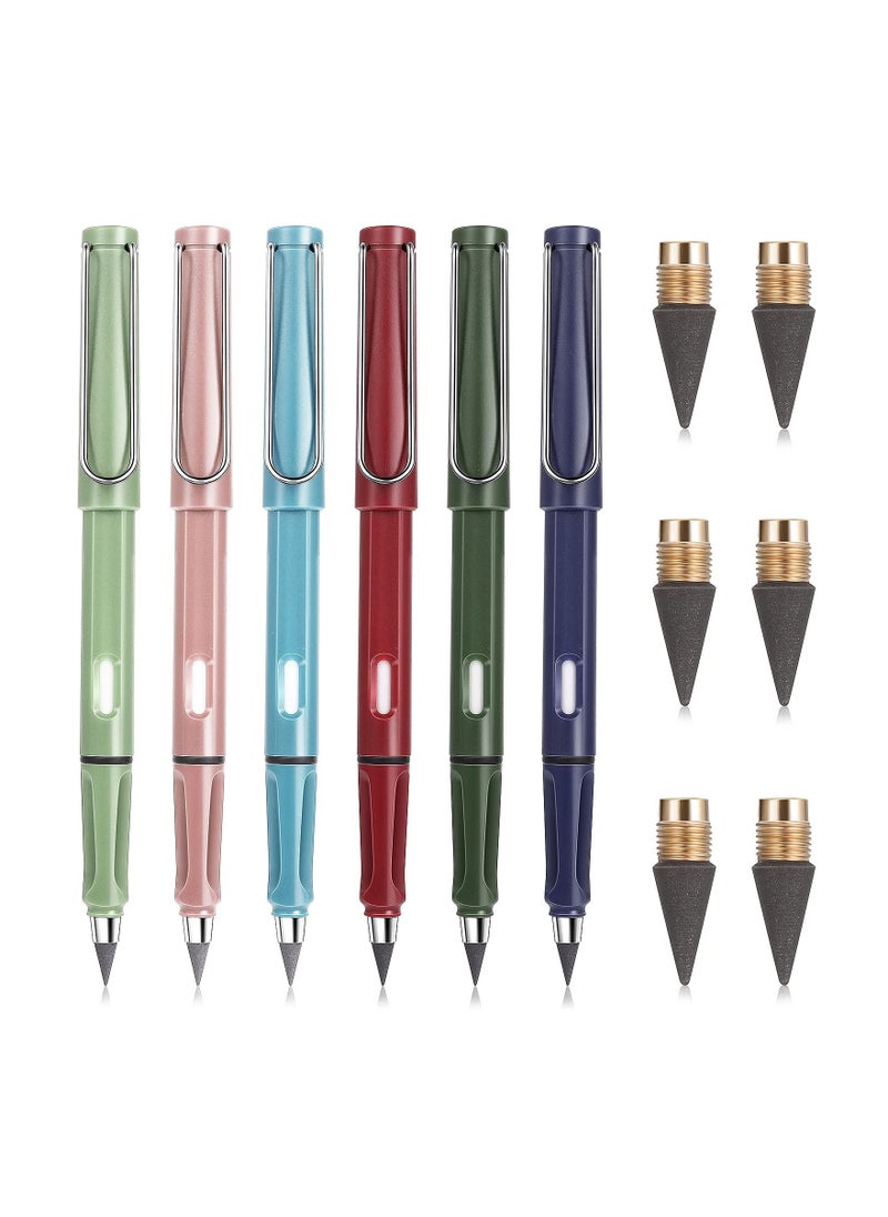 SYOSI - 6 Sets Inkless Magic Pencil, Unlimited Writing Pencil, Everlasting Pencil Eternal, with Eraser Tree-Friendly Forever Pencil, for Writing Drawing with Extra 6 Eraser & 6 Replaceable Nibs - Image 1