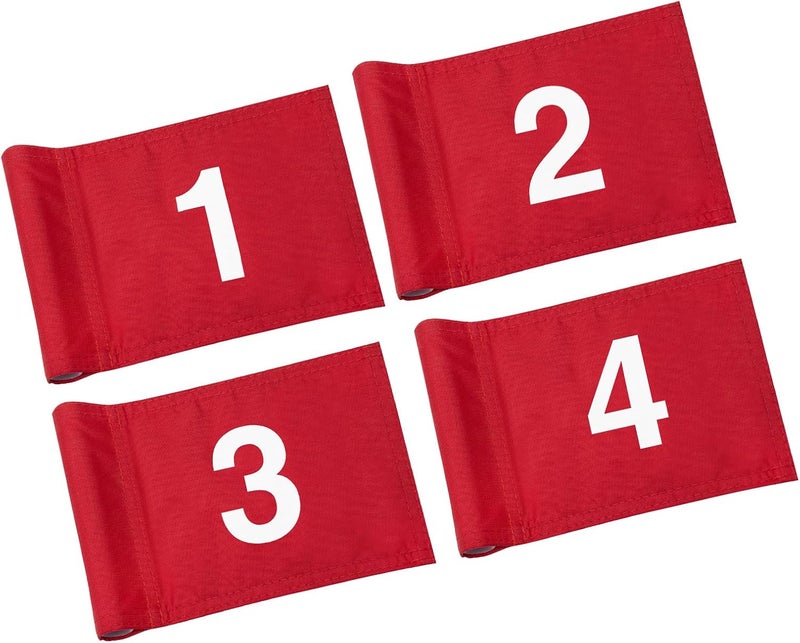 KINGTOP Numbered Golf Flag All 8x6 Inch – Upgraded Dual-Layer 420D Nylon, Double Sided Printing, Tube Inserted – Mini Practice Putting Green Flags for Yard - Image 1